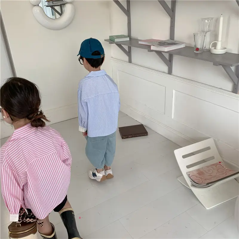 Korean Children's Autumn Striped Shirt Set — feature 18