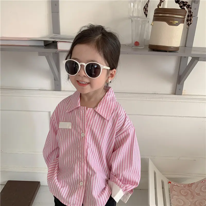 Korean Children's Autumn Striped Shirt Set — feature 33