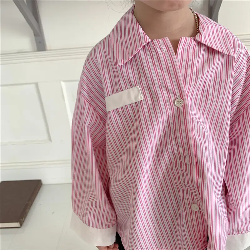 Korean Children's Autumn Striped Shirt Set — feature 37