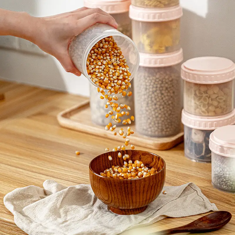 Plastic Storage Jars with Spiral Lids for Kitchen Condiments - Image 5