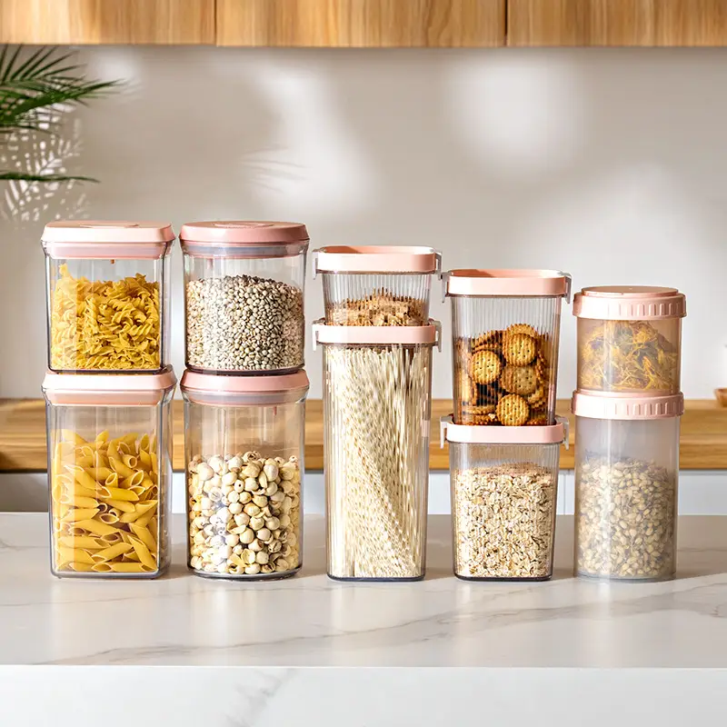 Plastic Storage Jars with Spiral Lids for Kitchen Condiments - Image 6