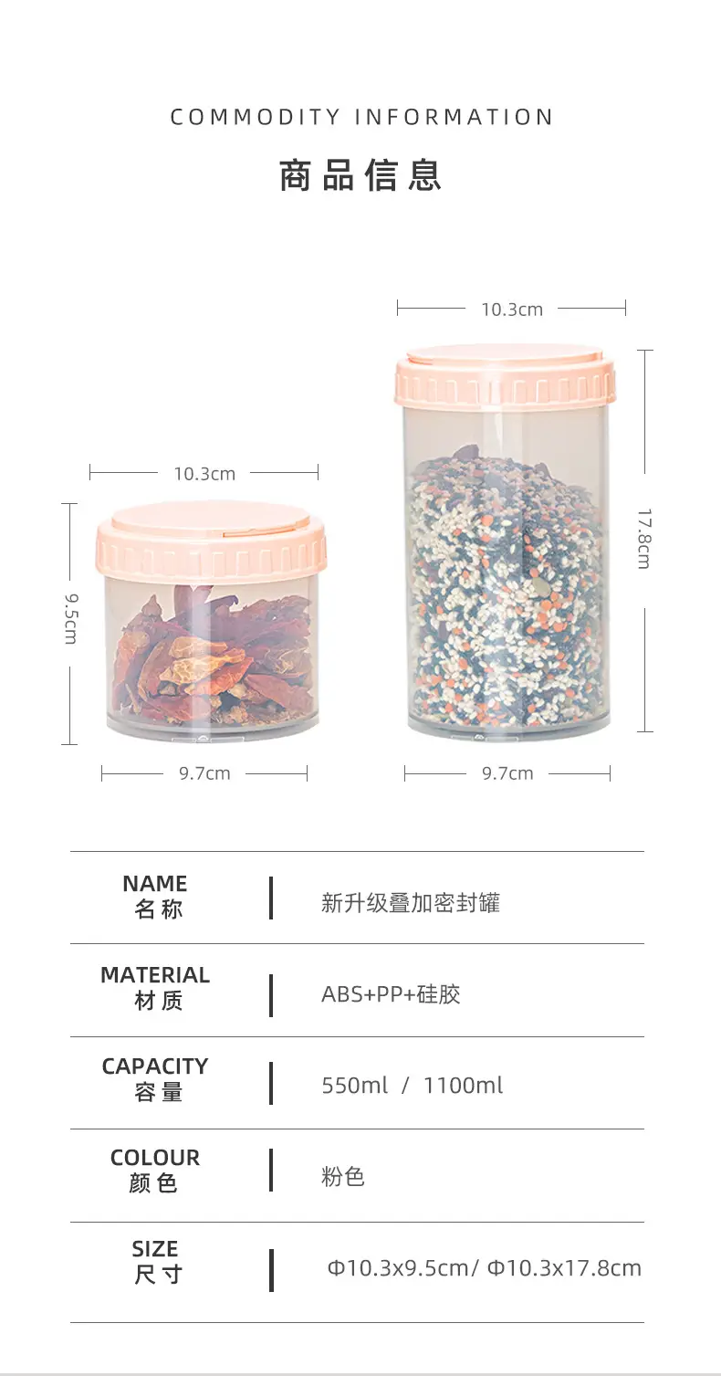 Plastic Storage Jars with Spiral Lids for Kitchen Condiments — feature 6