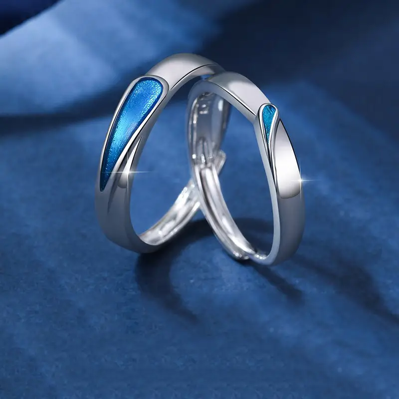 Open Finger Ring with Blue Tear Design - Image 5