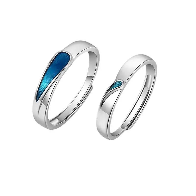 Open Finger Ring with Blue Tear Design - Image 7