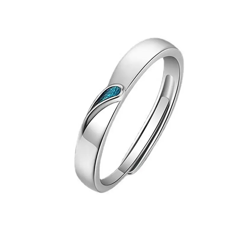 Open Finger Ring with Blue Tear Design - Image 2