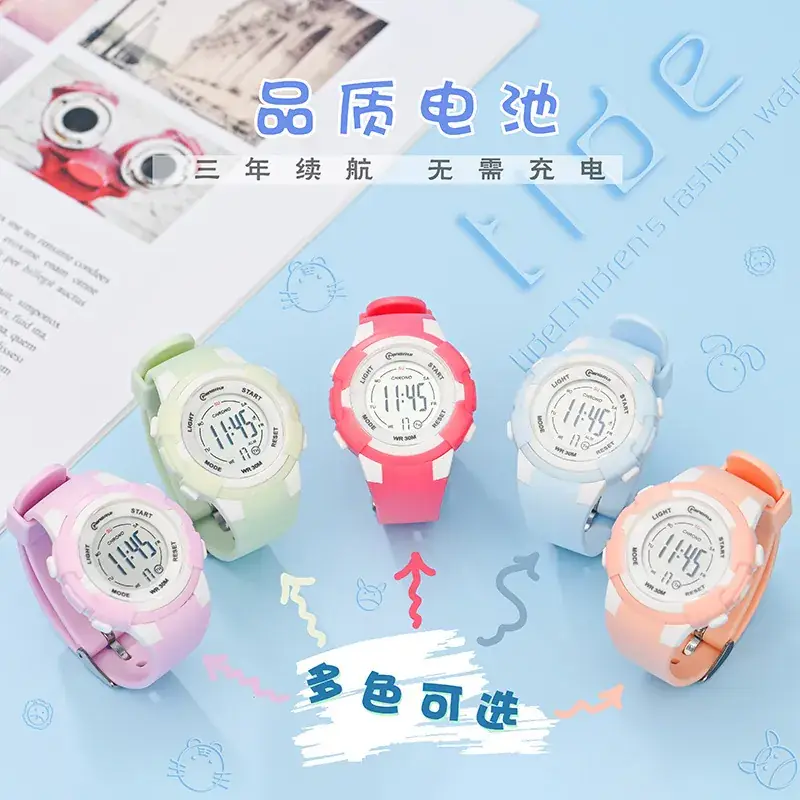 Waterproof Luminous Women's Digital Watch Black Blue - Image 8
