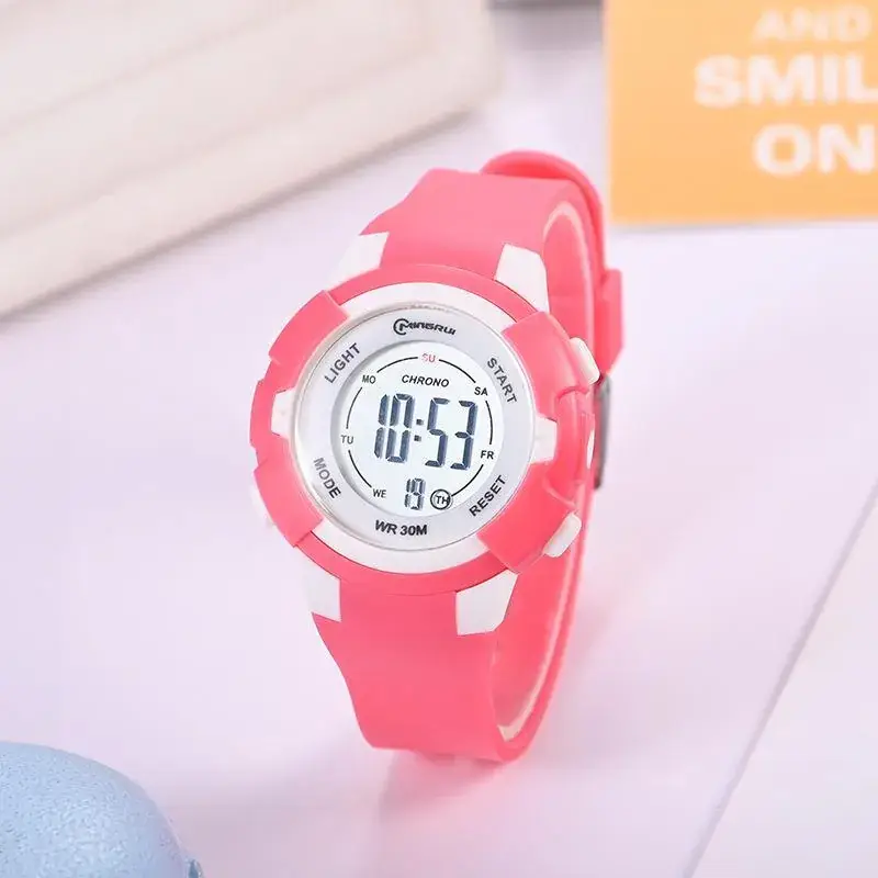 Waterproof Luminous Women's Digital Watch Black Blue - Image 3
