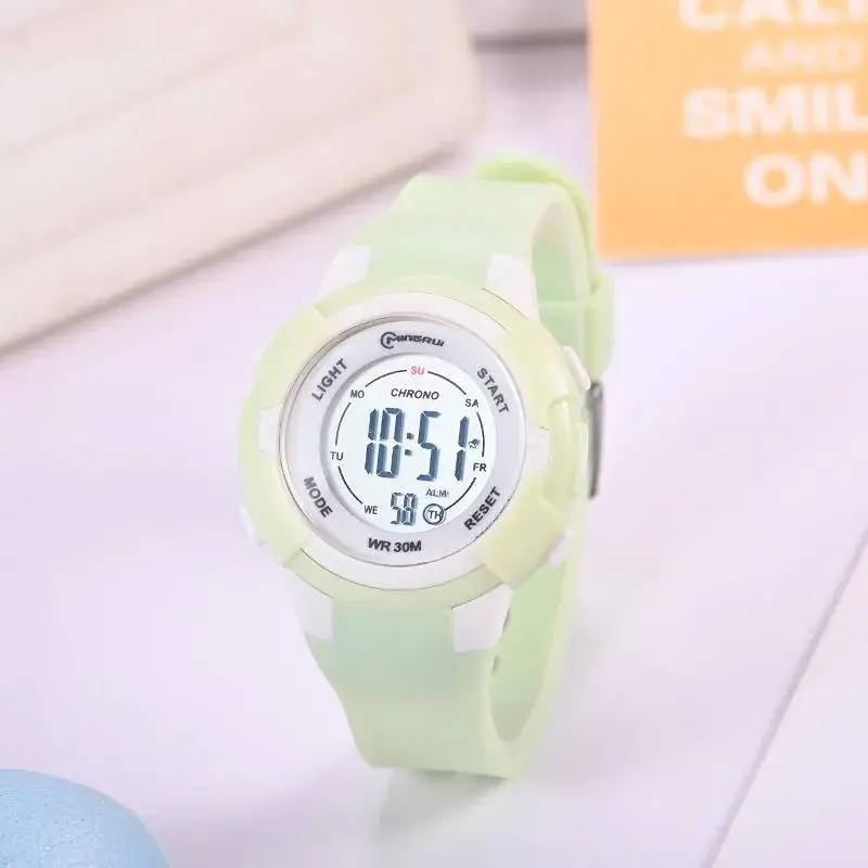 Waterproof Luminous Women's Digital Watch Black Blue - Image 4