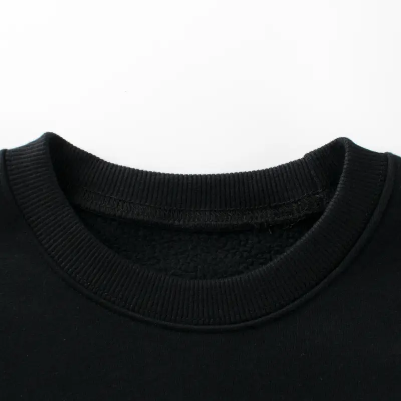 Kids Fleece Hamburger Crewneck Sweatshirt Black - Image 2