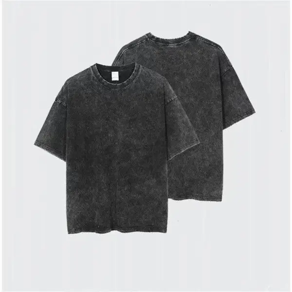 100% Cotton Back Collar T-Shirt Sand Washed - Image 11