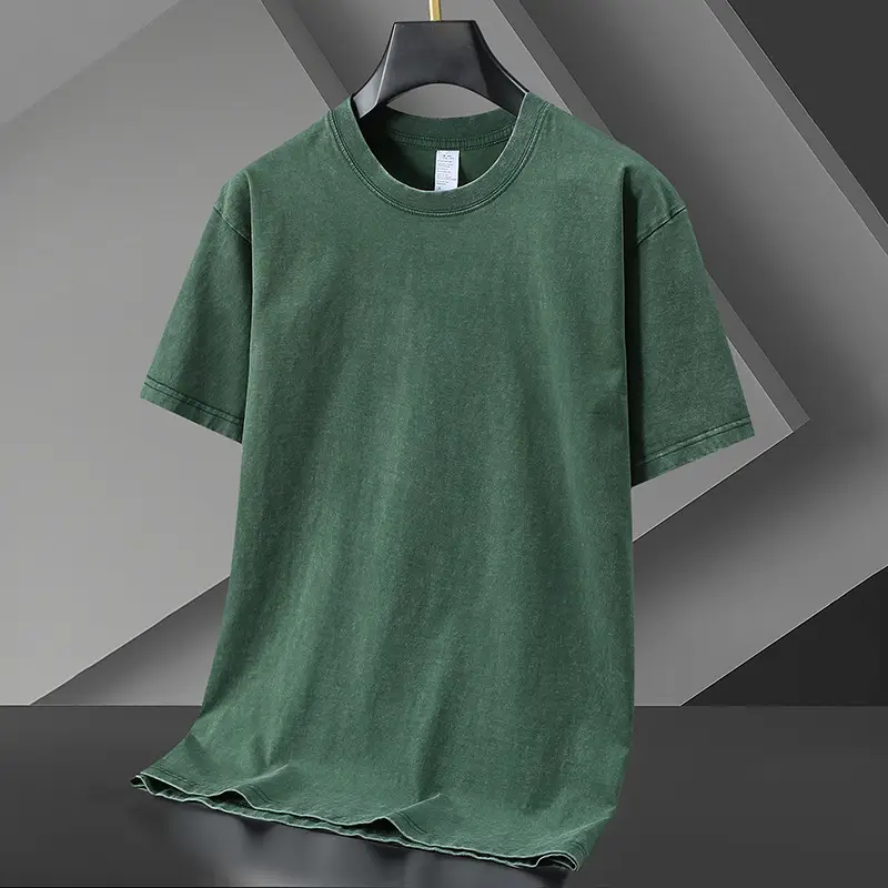 100% Cotton Back Collar T-Shirt Sand Washed - Image 6