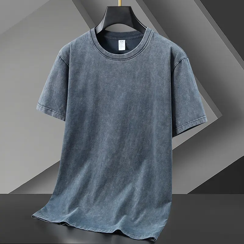 100% Cotton Back Collar T-Shirt Sand Washed - Image 8