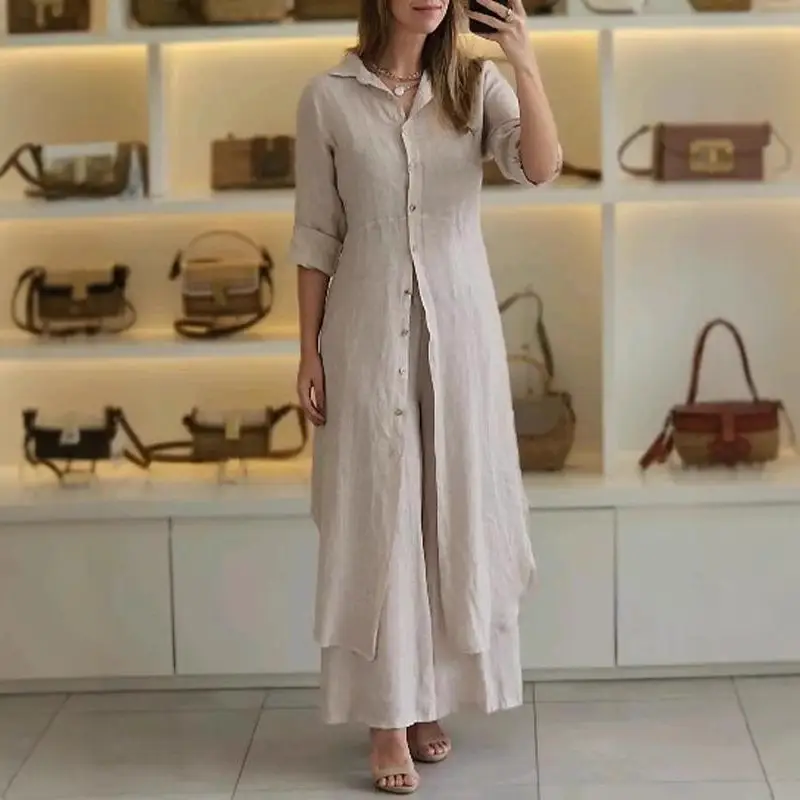 Women's Printed Polka Dot Long Skirt Dress Orange — feature 19
