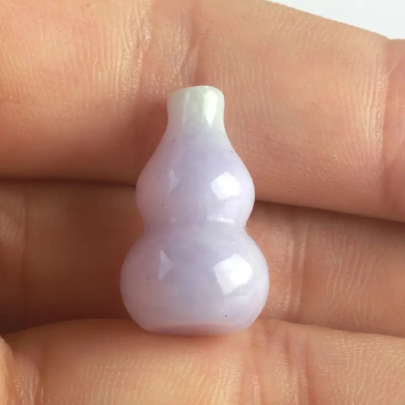 Green Jade Gourd Pendant Light with Purple Gourd Yu Pei Necklace - Image 5