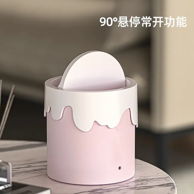 Cute Cat Design Mini Trash Can with Lid - Image 7
