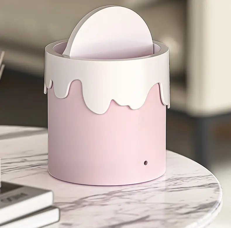 Cute Cat Design Mini Trash Can with Lid — feature 13