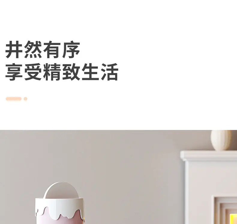 Cute Cat Design Mini Trash Can with Lid — feature 14