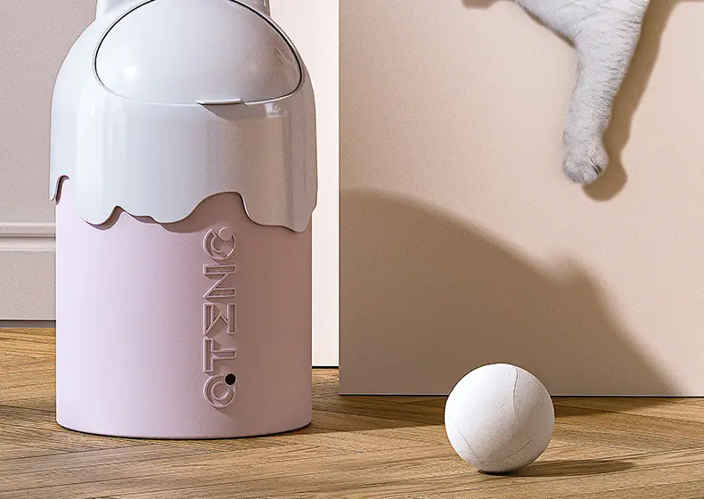 Cute Cat Design Mini Trash Can with Lid — feature 17
