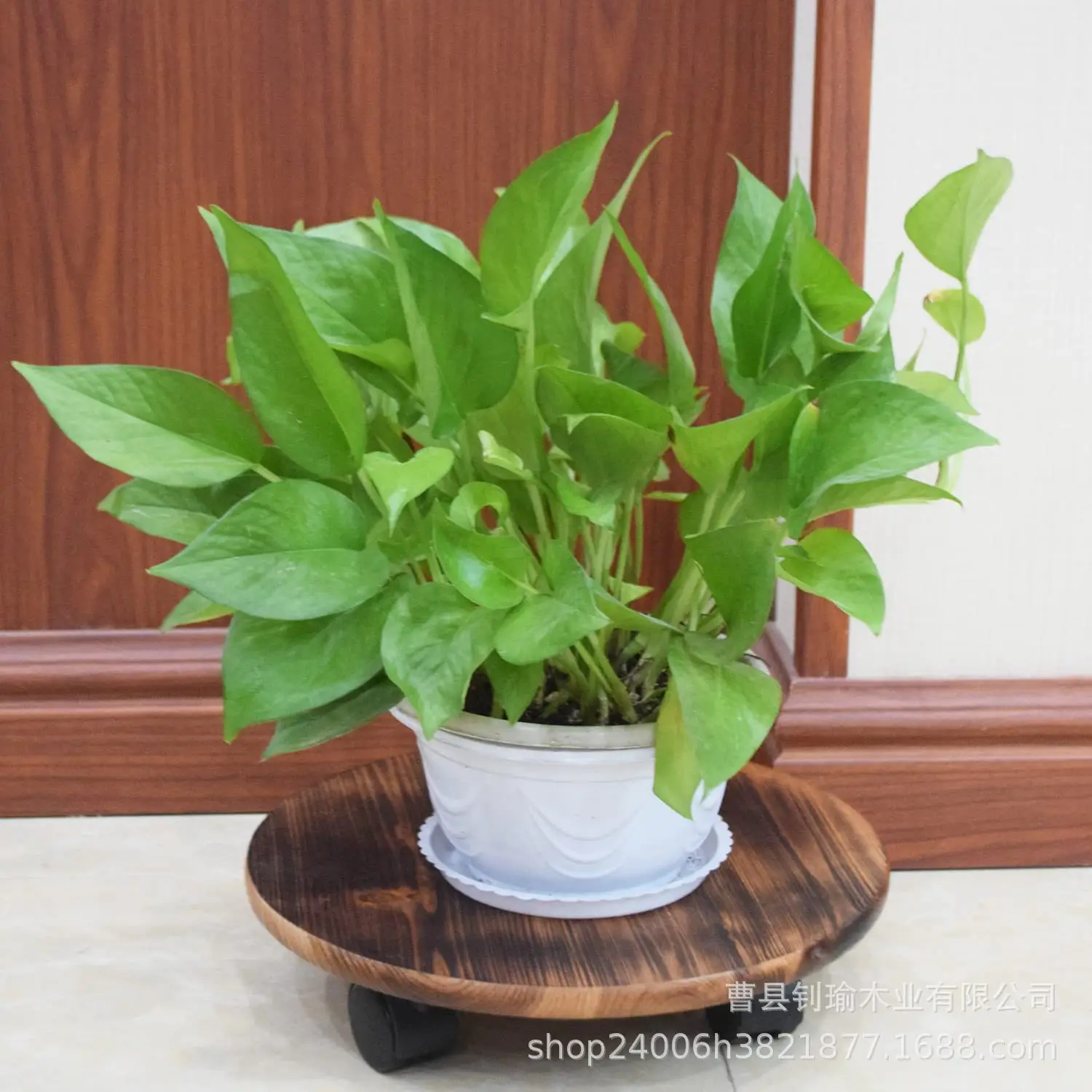 Rustic Wooden Flower Pot Stand with Sugar & Coffee Labels — feature 16
