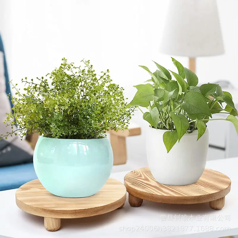 Rustic Wooden Flower Pot Stand with Sugar & Coffee Labels — feature 13