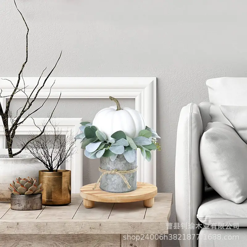 Rustic Wooden Flower Pot Stand with Sugar & Coffee Labels — feature 15