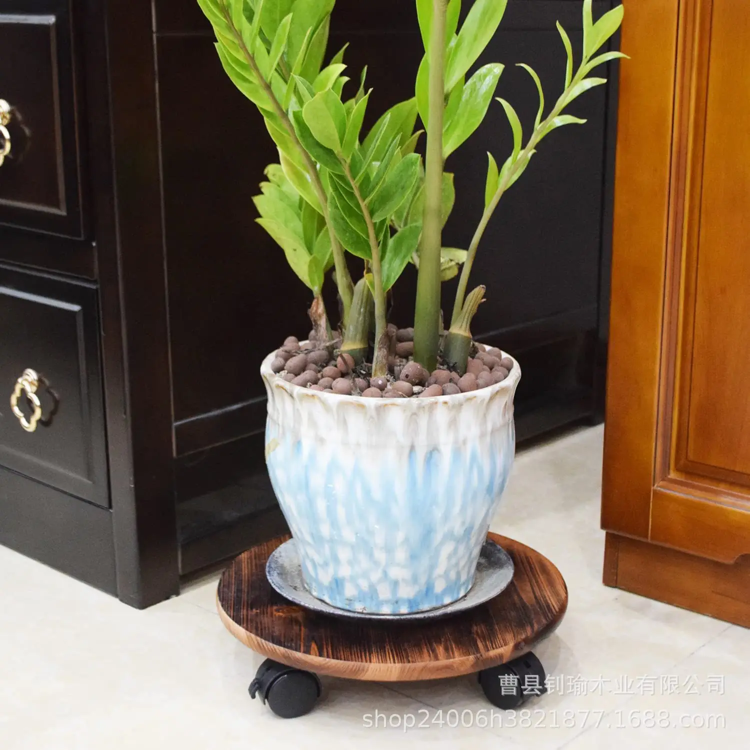 Rustic Wooden Flower Pot Stand with Sugar & Coffee Labels — feature 17