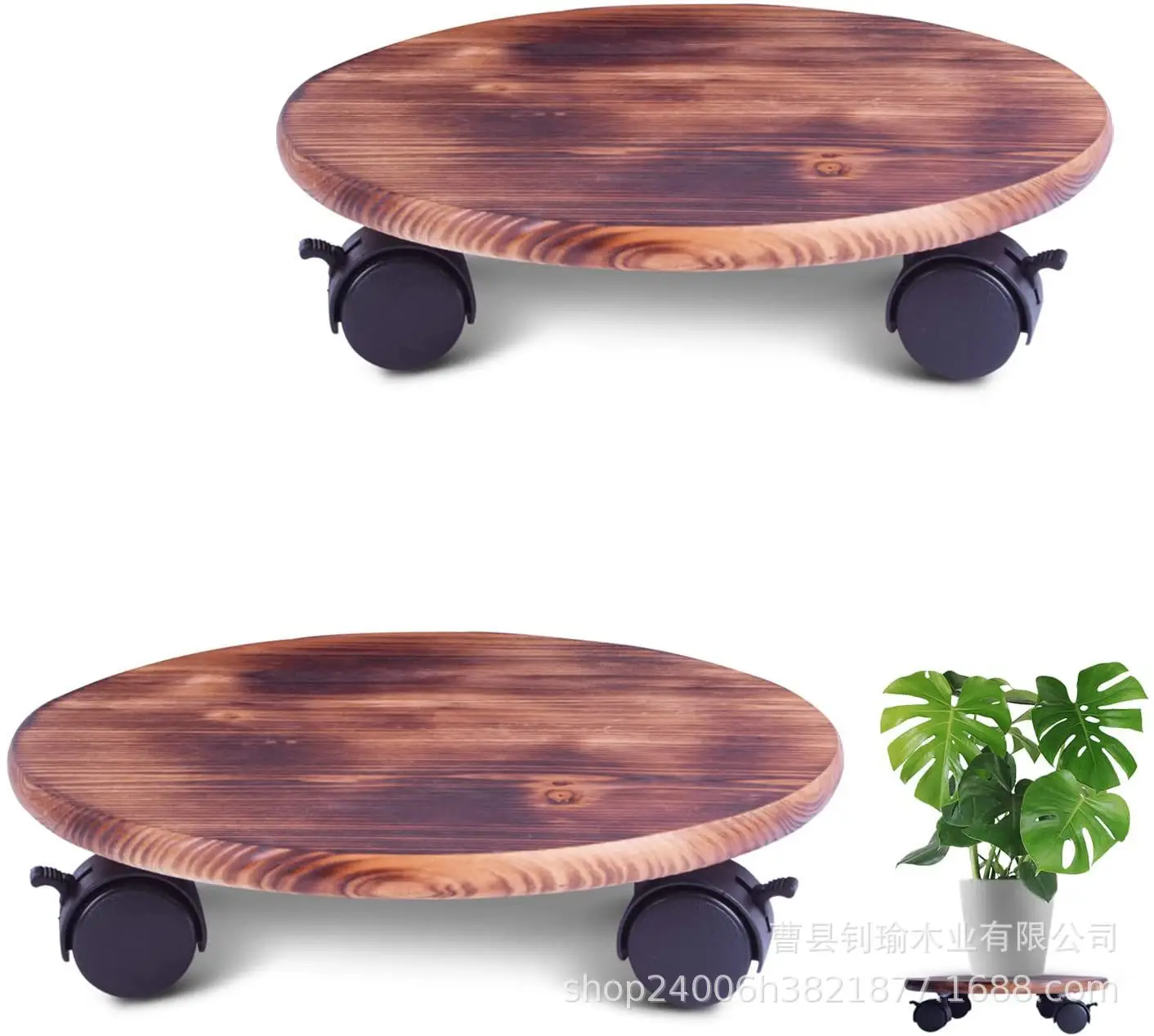 Rustic Wooden Flower Pot Stand with Sugar & Coffee Labels — feature 18