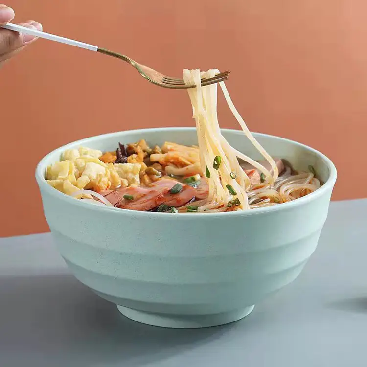 20cm Cross-Cut Wheat Straw Bowl for Noodle & Rice - Image 4