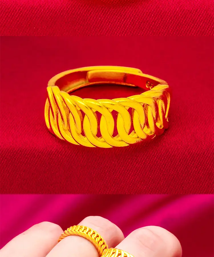 Vietnam Sand Gold Net Red Boss Ring for Women — feature 6