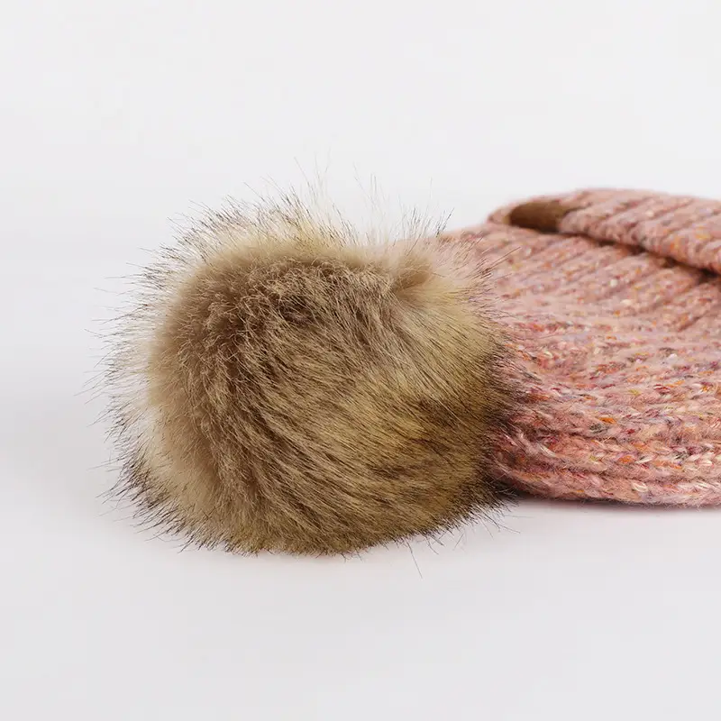 Knitted Wool Hat with Fur Pom Pom for Men Winter - Image 9