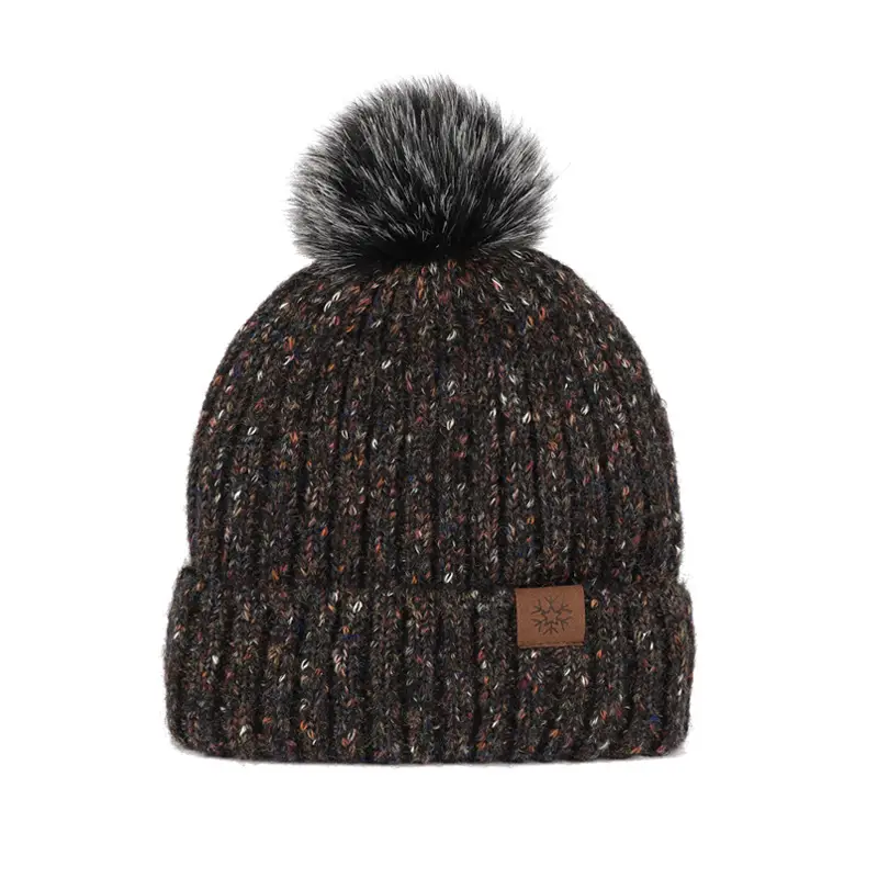 Knitted Wool Hat with Fur Pom Pom for Men Winter - Image 3