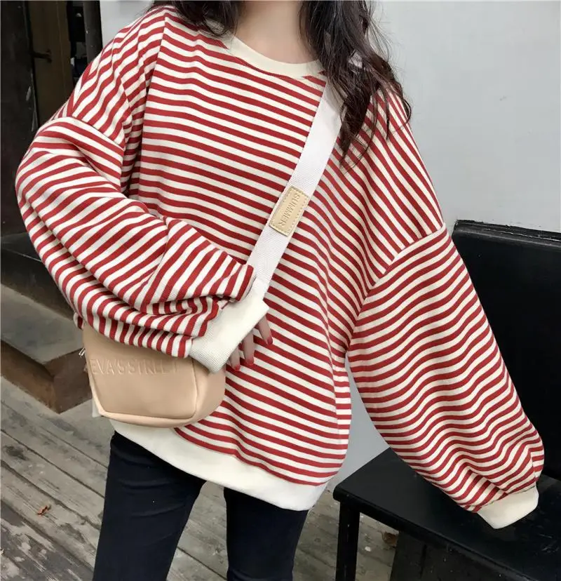 Women Striped Long Sleeve T-Shirt Autumn 2023 - Image 2