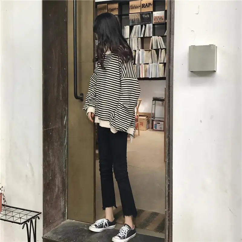 Women Striped Long Sleeve T-Shirt Autumn 2023 — feature 11
