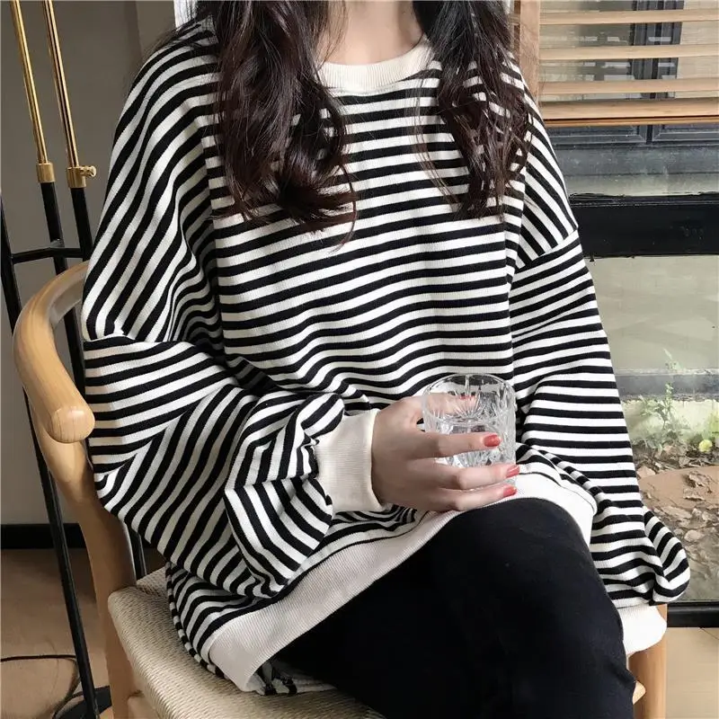 Women Striped Long Sleeve T-Shirt Autumn 2023 — feature 13