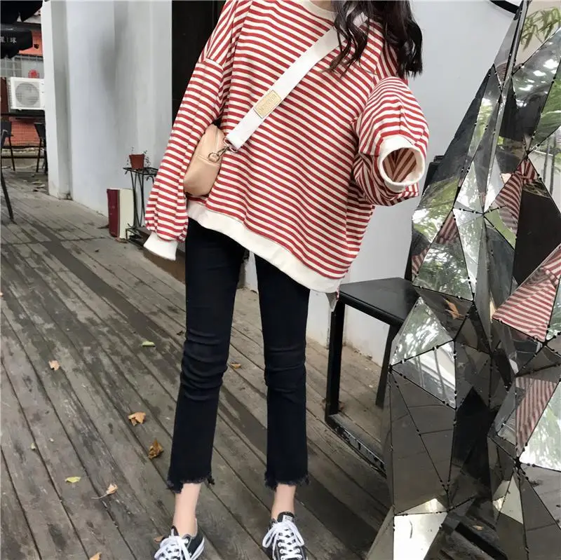 Women Striped Long Sleeve T-Shirt Autumn 2023 — feature 3