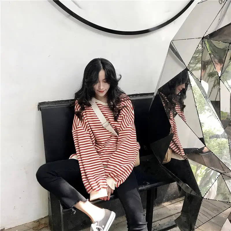 Women Striped Long Sleeve T-Shirt Autumn 2023 — feature 6