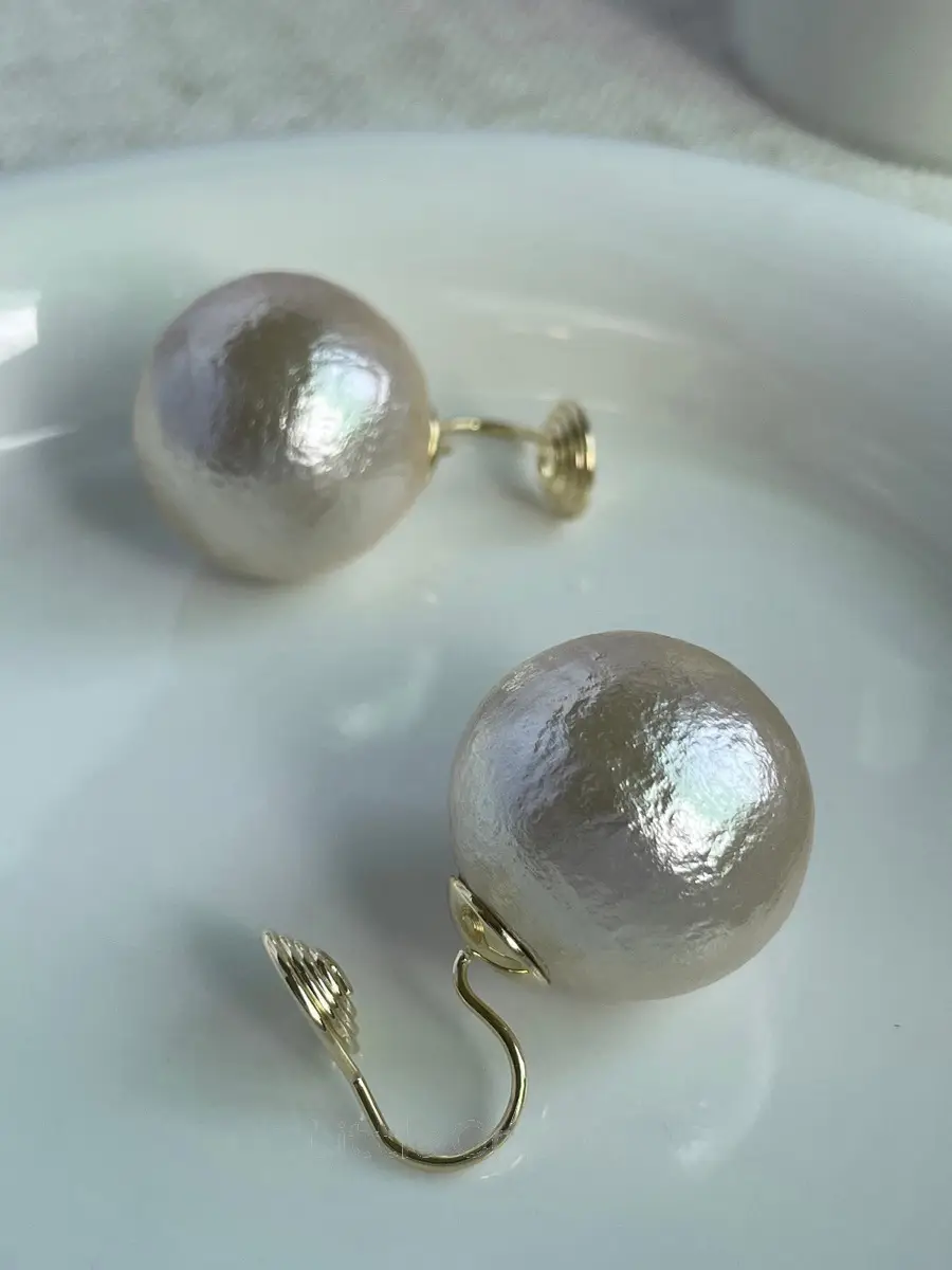 S925 Pearl Necklace with Gold Drop Earrings