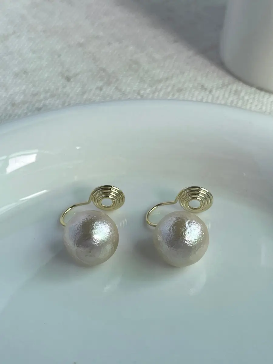 S925 Pearl Necklace with Gold Drop Earrings