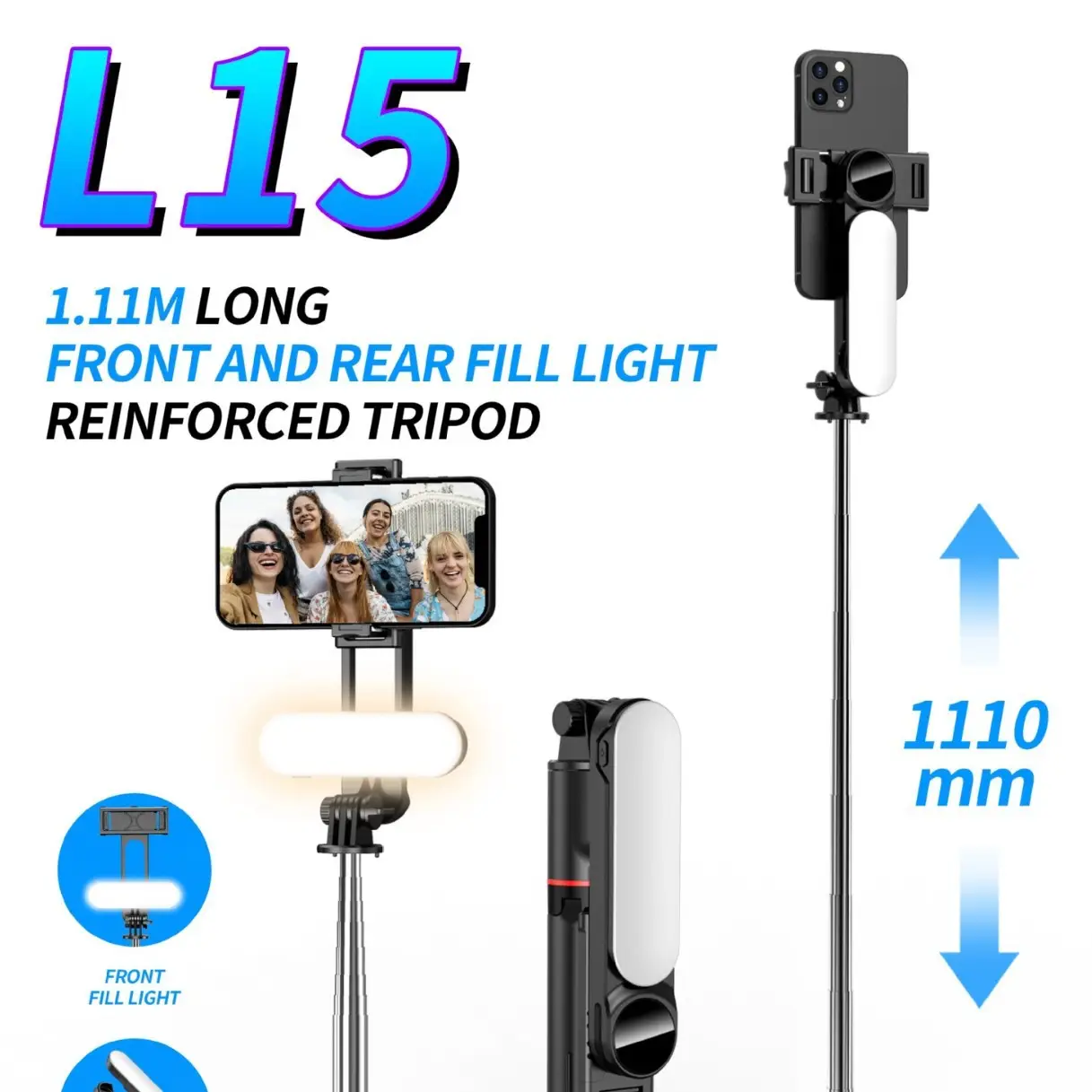L16 Selfie Stick Tripod with 360 Rotating Stand & Anti-Shake Gimbal - Image 5