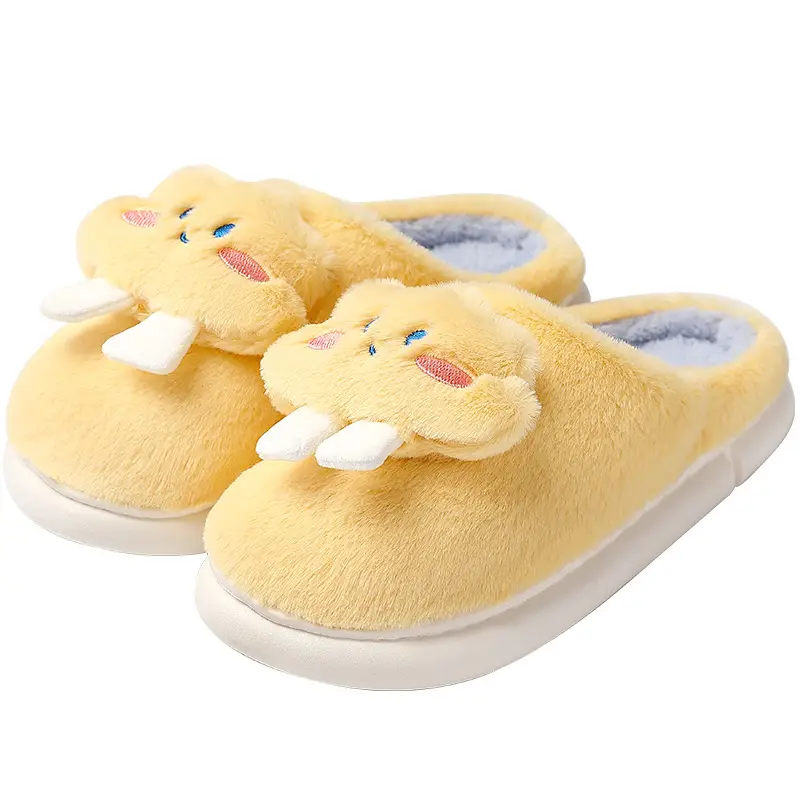 Cloud Cotton Slippers Winter Women's Thick Bottom Couple Household Indoor Fashion Warm Shit-Treading Wool Slippers Winter Wholesale