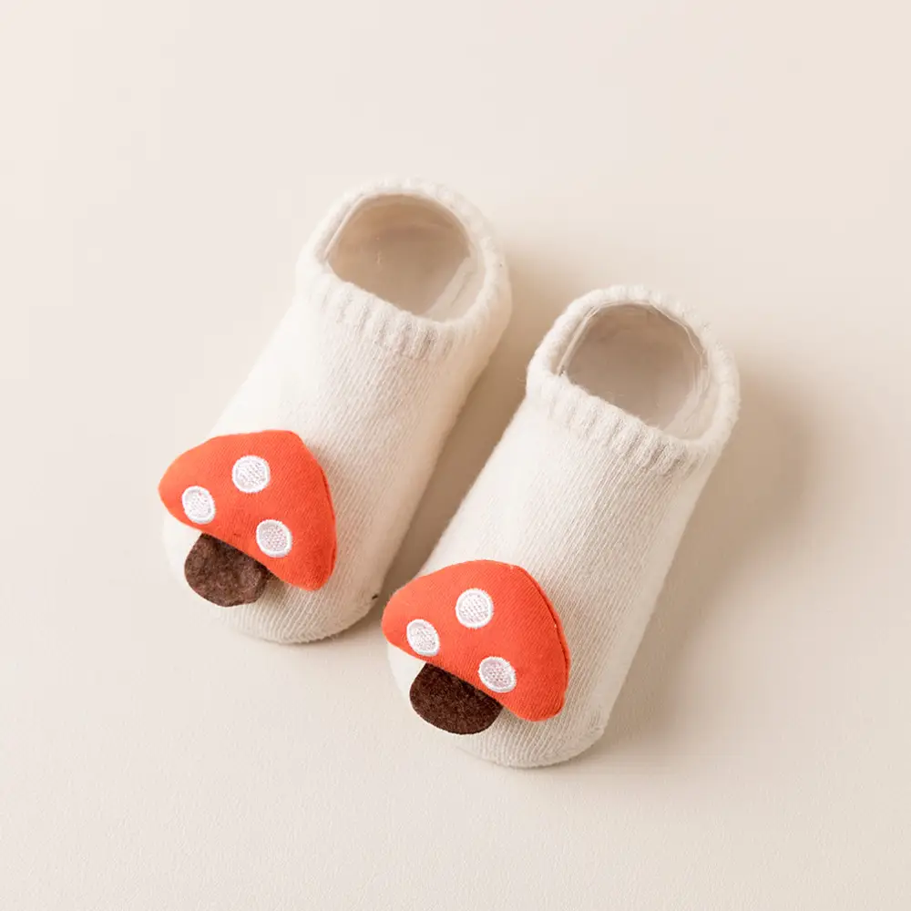 Three-Dimensional Mushroom Baby Socks White - Image 15