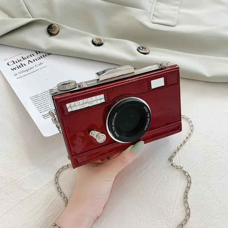 2025 K-Style Camera Bag for Women Glossy Patent Leather One-Shoulder Crossbody - Image 4