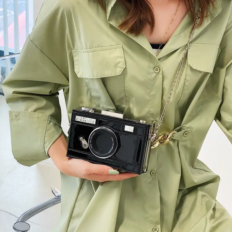 2025 K-Style Camera Bag for Women Glossy Patent Leather One-Shoulder Crossbody - Image 6