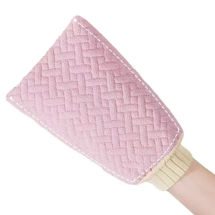 Pink 3D Woven Bath Towel with Love Bath Design