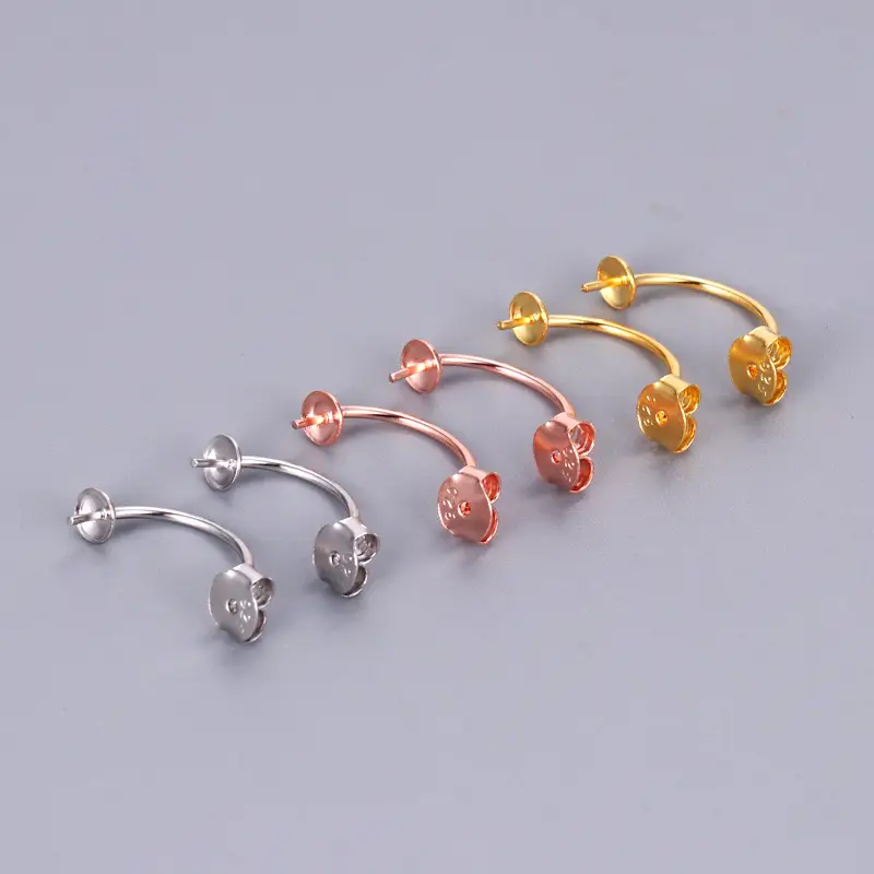 Rose Gold U-Shaped Ear Buckle Earrings 10mm - Image 7