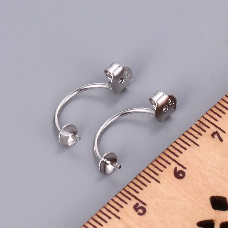 Rose Gold U-Shaped Ear Buckle Earrings 10mm - Image 2
