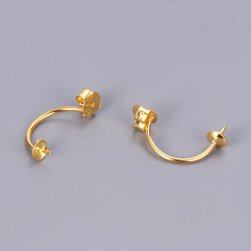Rose Gold U-Shaped Ear Buckle Earrings 10mm - Image 4