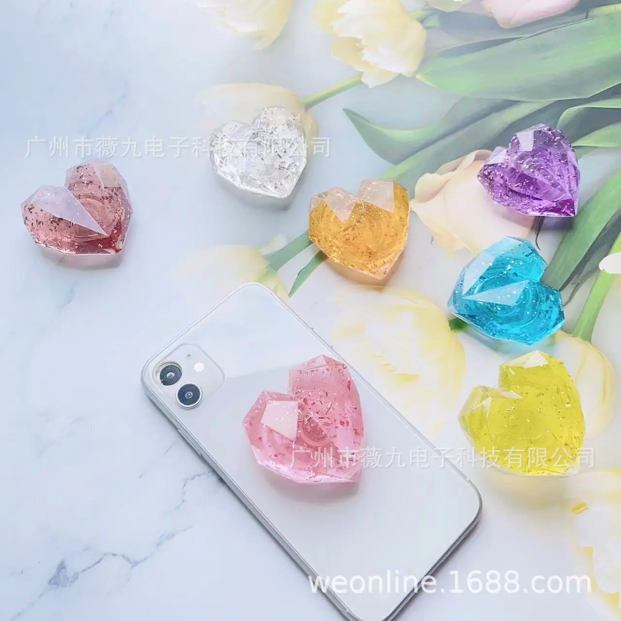 Heart Shaped Diamond Decorative Stand for Desktop & Mobile Phone Holder - Image 8