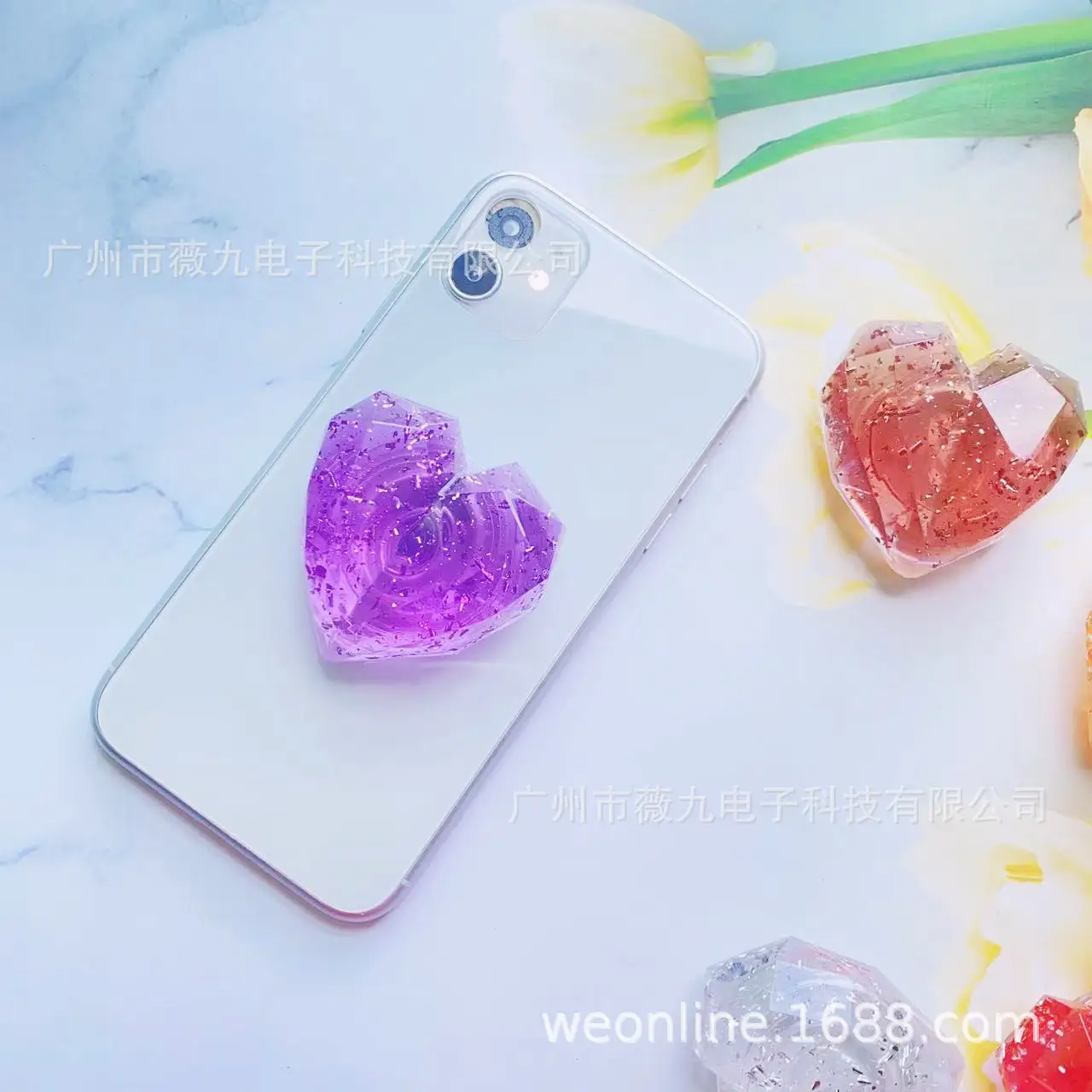 Heart Shaped Diamond Decorative Stand for Desktop & Mobile Phone Holder - Image 9