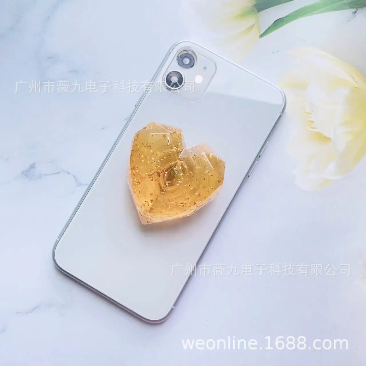 Heart Shaped Diamond Decorative Stand for Desktop & Mobile Phone Holder - Image 2